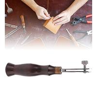 NIZUUONE Pressa Manuale in Acciaio Inossidabile con Ebano, Strumento Creato in Pelle Regolabile, 3 Opzioni di Spessore, Perfette per Creare Oggetti in Pelle, Ideali per Artigiani e Appassionati di