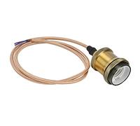 NIZUUONE Supporto per Lampada a Sospensione Facile per il Portiere Leggero Vintage per la Lampadina E27, per Caffetteria/casa, e Durevole, Alluminio + Ferro + Treccia (Colore antico oro)