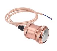 NIZUUONE Supporto per Lampada a Sospensione Facile per il Portiere Leggero Vintage per la Lampadina E27, per Caffetteria/casa, e Durevole, Alluminio + Ferro + Treccia (Oro rosa)