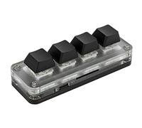 NIZUUONE Tastiera da Gioco Meccanica Mini 4 Tasti Tipo C USB RGB Light Black Office Games Music Media
