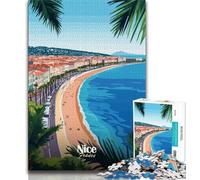 Nizza, Francia, puzzle da 1000 pezzi per adulti e adolescenti, per ammazzare il tempo durante le vacanze Ogni pezzo è unico Gioco divertente e stimolante per tutta la famiglia, 38x26cm
