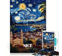 Nizza, Francia, Puzzle per adulti ispirato alla Notte Stellata, 1000 pezzi, gioco stimolante per la mente, momento di relax, taglio di qualità, regalo prezioso (38x26cm)