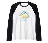 Nizza Francia Retro Cote D'Azur Souvenir Vintage Maglia con Maniche Raglan
