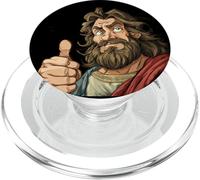 Nizza Gesù comico con pollice in su per Cristi PopSockets PopGrip per MagSafe