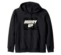 Nizza Hurry Up Statement Emblema Felpa con Cappuccio