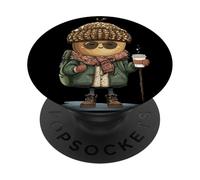 Nizza Inverno Escursionista Ghianda con Caffè e Scialle Costume PopSockets PopGrip Adesivo