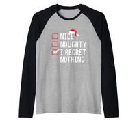Nizza Naughty I Remret Nothing Christmas List Maglia con Maniche Raglan