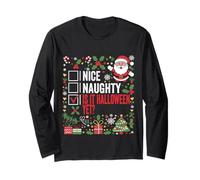 Nizza Naughty Is It Halloween ma divertente Natale Babbo Natale Maglia a Manica