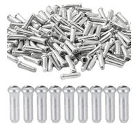NJCXOLA 100 pcs Manicotti terminali in argento, tappo terminale, Tappi per Cavi Freno Bici,Cappuccio Capicorda per Cavo Bicicletta,cavo del freno per fune del freno