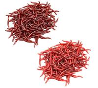 NJCXOLA 100 Pezzi Simulazione Lombrichi Esca 80mm Realistico Lombrico Esca da Pesca PVC Verme Wobbler Esca Finta per Carpa Trota Bass Fishing