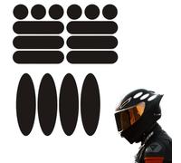 NJCXOLA 12 Pcs Adesivi Riflettenti Per Casco Moto, Bicicletta, Black Retro-reflective Adhesive Strips Kit di Rifrangenti, Alta Visibilità Notturna e Adesione 21mm,70 * 18mm