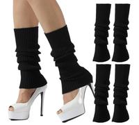 NJCXOLA 2 paia di Scaldamuscoli Donna Lana, Scaldamuscoli Danza, Manicotti Donna Leg Warmers, morbidi, elastici, lunghi, per l'inverno quando fa freddo