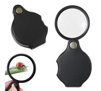 NJCXOLA 2 Pezzi Lente d'ingrandimento portatile, Lente Ingrandimento Tascabile 10x Lente di Lettura, Lente d'ingrandimento portatile per Libri Lettura di Giornali