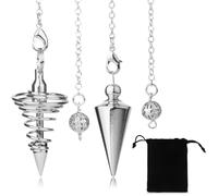 NJCXOLA 2 pezzi pendolo, pendolo in metallo, set di bacchette da rabdomante mistiche per la divinazione, accessori per tarocchi, regalo di bilanciamento dell'aura per gli amanti dei tarocchi