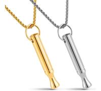 NJCXOLA 2pcs Collana Ansia Respiratore Collana Smettere Fumare per Donna Uomo Collana Acciaio Inossidabile Rallentare Il Respiro per Pratica di Respirazione per Regali