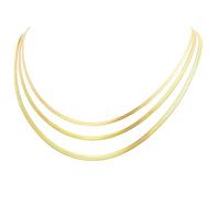NJCXOLA 3 Pezzi Collana Catena Serpente Oro Collana Spina Pesce Donna Girocollo Acciaio Inossidabile Catena Piatta Gioielli Catena Serpente Oro Regolabile 2/3MM 40/45/50 CM per Donne Ragazza