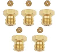 NJCXOLA 5 Pezzi Ugelli universali per bruciatori a gas propano GPL, kit di conversione iniettori di gas calor propano, Filettatura M6 x 0,75(1 x 0,50 1 x 0,65, 1 x 0,70, 1 x 0,87, 1 x 0,9, 1 x 0,96)