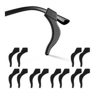 NJCXOLA 6 paia di Ferma Occhiali, Ferma Occhiali In Silicone, Antiscivolo per Occhiali cuscinetti in morbido Silicone occhiali da vista antiscivolo Gancio ferma occhiali in silicone, Grande Nero