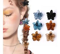 NJCXOLA 6 Pezzi Mollette per Capelli Medie Pinze Ciappo Mollettone per Capelli Antiscivolo Donne Ragazze, Fermagli a Forma di Fiore, Graziose Forcine, Piccoli Fermagli Decorativi
