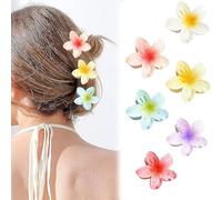 NJCXOLA 6pcs Pinze per Capelli Fiori Clip Artiglio da Donna, Mollettone per Capelli Fiori in Plastica, Accessori Capelli per Ragazze e Donna Vacanze Estive, 4cm