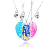 NJCXOLA Collana BFF per 3, 3 Pz Collana Cuore Spezzato Collana Amicizia per 3 Collane per Bambine e Ragazze Collana Dell'amicizia Gioielli Regalo per Ragazze