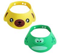 NJCXOLA Cuffie da Doccia per Bambini,2 PCS Doccia Cap per Bambino Sicurezza Regolabile Cappello Cuffia In Morbido Silicone Visiera Bimbi per Evitare che l'Acqua Scorra Agli Occhi e al Viso
