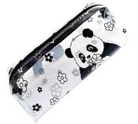 NJCXOLA Panda Pencil Case, Astuccio Trasparente, 18,5x5 cm, Astuccio trasparente portamatite per studenti, Astuccio per cancelleria in materiale impermeabile in pvc di alta qualità e durevole