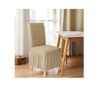 NJDQFA Coprisedie con Schienale 1/2/4/6 Pezzi,Copertura Sedie Sala da Pranzo con Gonna A Volant,Copri Sedie Elasticizzato Lavabile Elastica,Texture Bubble,Traspirante Confortevole,Beige,1PCS