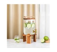 NJDQFA Distributore di Bevande in Vetro per Esterni con beccuccio in Acciaio Inox, erogatore di Bevande da per Limonata, tè, Acqua Fredda e Altro,3L