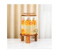 NJDQFA Distributore di Bevande in Vetro per Esterni con beccuccio in Acciaio Inox, erogatore di Bevande da per Limonata, tè, Acqua Fredda e Altro,6.5L