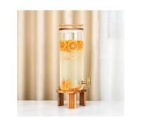 NJDQFA Distributore di Bevande in Vetro per Esterni con beccuccio in Acciaio Inox, erogatore di Bevande da per Limonata, tè, Acqua Fredda e Altro,6L