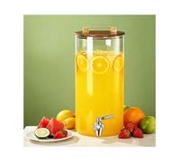NJDQFA Distributore di Bevande in Vetro per Esterni con beccuccio in Acciaio Inox, erogatore di Bevande da per Limonata, tè, Acqua Fredda e Altro,10L