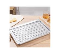 NJDQFA Vaschetta per Scolapiatti,Rettangolare in Acciaio Inox Vaschetta Raccogligocce, Perdita Rettangolare Vassoio,per Barbeque All'aperto Vassoio,B 50 * 35cm/19.7 * 13.8″