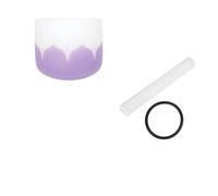 NJIEzhao Campana tibetana in cristallo di colore da 8 pollici in quarzo smerigliato for la meditazione yoga curativa con maglio Ciotola di cristallo cantante(Purple B Key)