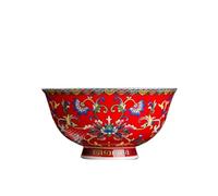 NJIEzhao Ciotola piccola smaltata for noodle in osso for riso for corte imperiale domestica Ciotola in ceramica(Red)
