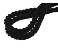 NJIEzhao Cordoncino di Cotone Ritorto Corda di Cotone da 5-20 mm 3 Corde Intrecciate for Tessuti Domestici Decorazione Artigianale Cavo 10 Metri(Black,20mmX5Meters)