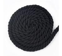NJIEzhao Cordoncino di Cotone Ritorto Corde di Cotone Colorate da 5 Metri, 5-20 mm, 3 Parti, Cordoncino Intrecciato for Cordoncini Intrecciati for Tracolla(Black,12mm-5Meters)