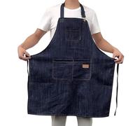 NJIEzhao Grembiule Per Utensili Grembiule in denim con girovita regolabile, comoda tasca frontale, pieghevole, morbida, resistente all'usura, for la cucina domestica