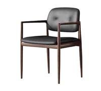 NJIEzhao Poltrona in Legno Black Walnut Ash Wood Dining Chair Modern Simple Armchair Solid Home Back Chairs(Color 4)