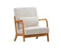 NJIEzhao Poltrona in Legno Chairs, Set Of 2 Mid-Century Modern Chair With Pillow, Armchair With Solid Wood