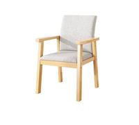 NJIEzhao Poltrona in Legno Retro Walnut Dining Chairs Wooden Armrests Beige Seats Kitchen Cafe Modern Living Room Decor(Wood)