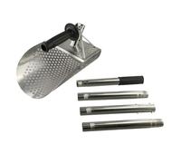 NJIEzhao Rastrello per Pulci di Sabbia Paletta for Sabbia in Acciaio Inossidabile con Manico Lungo, Perfetta for Le attività di rilevamento dei Metalli in Spiaggia(4 Sections)