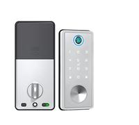 NJJIHUI Tuya Smart Door Lock App Telecomando Tastiera biometrica con Impronta Digitale Codice Smart Card Catenaccio Chiusura Automatica a Scatto(Silver)