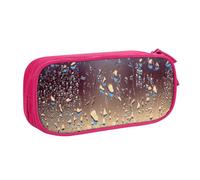 njkhbolk Gocce di pioggia portatili su vetro stampa cancelleria organizer, grande capacità doppio strato cerniera matita caso