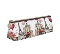 njkhbolk Love Paris Tower, astuccio in pelle con stampa a forma di cuore e scritta "Coffee Wine Perfum", per penne, matite, trucchi e articoli di cancelleria