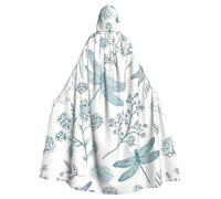 njkhbolk Mantello unisex con cappuccio, stampa libellula, mantello per Halloween, cosplay, carnevale