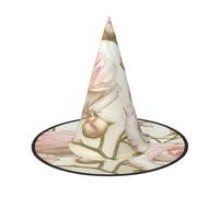 njkhbolk Moda bellezza rosa rose stampa Halloween Full Hat,Copricapo Cosplay pieghevole,Accessori costume