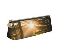 njkhbolk Morning Sunlight in Wilderness - Astuccio in pelle per cancelleria, con cerniera, per matite, penne, trucchi