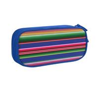 njkhbolk Organizer portatile colorato messicano a righe stampate, grande capacità doppio strato cerniera matita caso