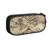 njkhbolk Organizer portatile con stampa di mappe antiche mappe del mondo, astuccio con cerniera a doppio strato di grande capacità